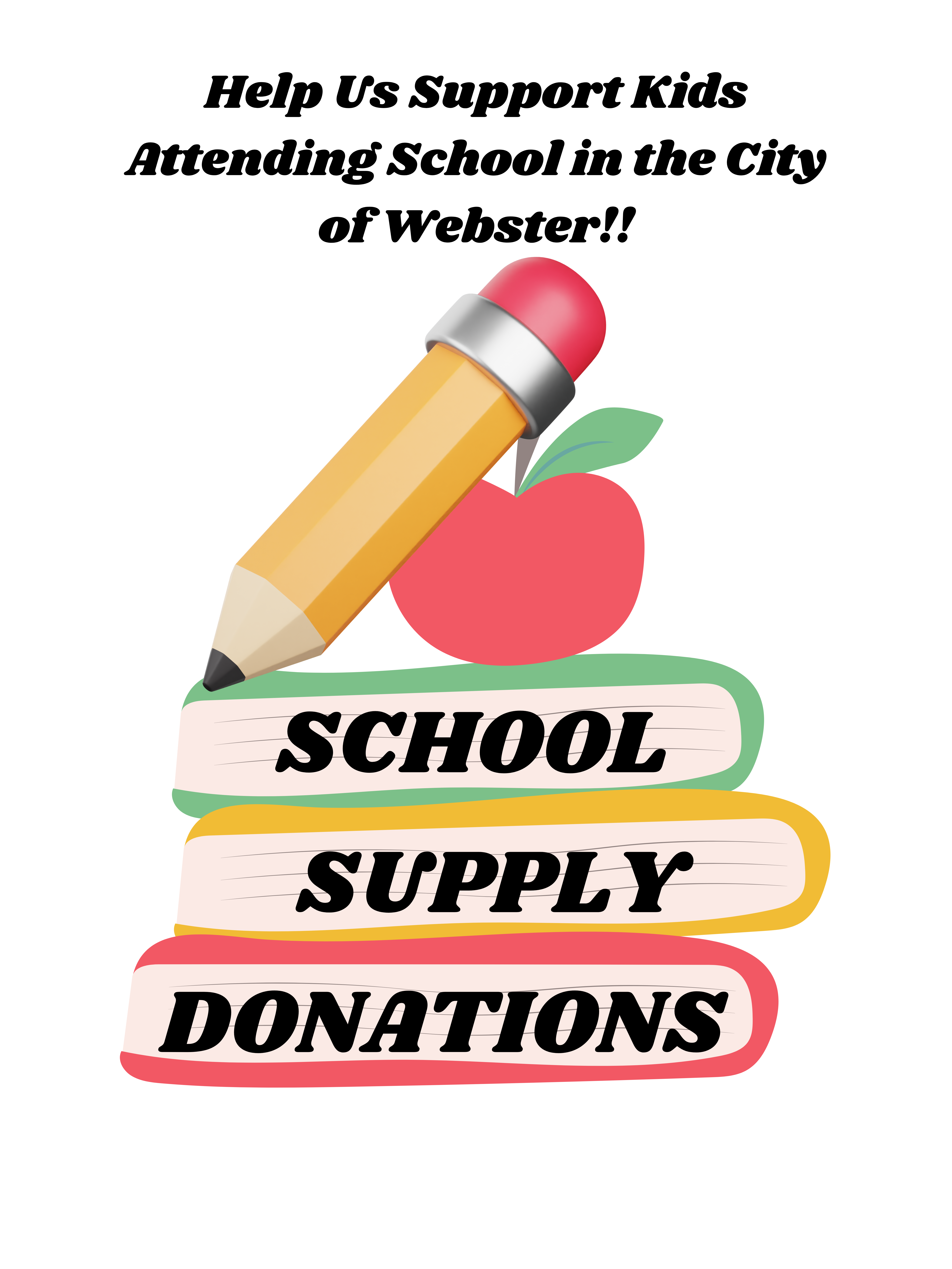 School Supply Donations can be dropped off at Sumter County Farmers Market starting NOW!